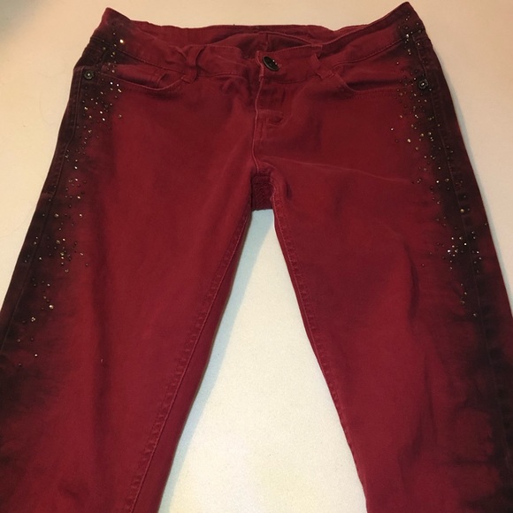 Punk Chic! Sz 5 Truce Blingy Red Jeans - Picture 4 of 4